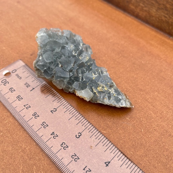 Cubic Fluorite on Druze Quartz - Picture 4 of 16